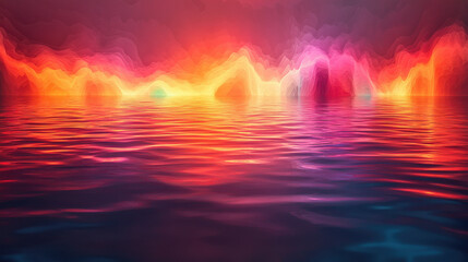 Fototapeta premium A kaleidoscope of vibrant colors pulsed and shifted against a backdrop of swirling pastel waves, creating a visually stunning holographic neon spectacle that transported the viewer to another 