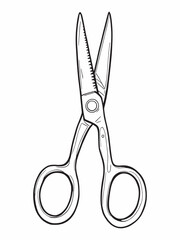 Laparotomy scissors line art clean surgical instrument graphic.eps