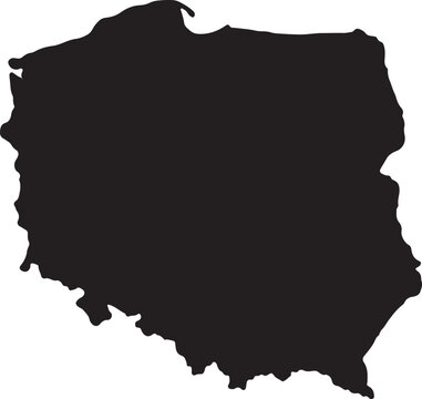 Fototapeta poland map silhouette design vector art illustration isolated on transparent background.