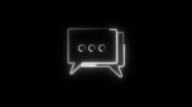 Text message icon with white dot bubble animation for modern communication design.chat icon flat, simple style on white background