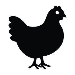 chicken vector silhouette icon - , ideal for wildlife, safari, and animal-themed illustrations.