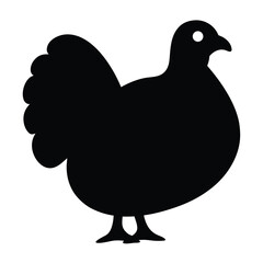 chicken vector silhouette icon - , ideal for wildlife, safari, and animal-themed illustrations.