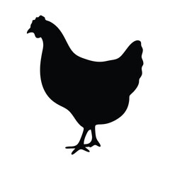chicken hen vector silhouette icon - , ideal for wildlife, safari, and animal-themed illustrations.