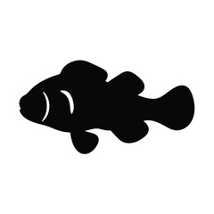 clownfish vector silhouette icon - , ideal for wildlife, safari, and animal-themed illustrations.