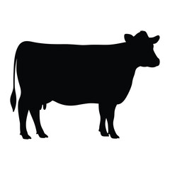 cow vector silhouette icon - , ideal for wildlife, safari, and animal-themed illustrations.