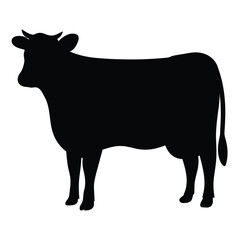 cow vector silhouette icon - , ideal for wildlife, safari, and animal-themed illustrations.