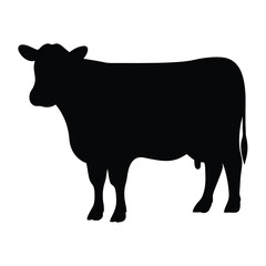cow vector silhouette icon - , ideal for wildlife, safari, and animal-themed illustrations.
