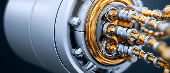 Fototapeta premium Detailed Closeup View Of Advanced Machinery Components
