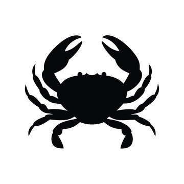 crab vector silhouette icon - , ideal for wildlife, safari, and animal-themed illustrations.