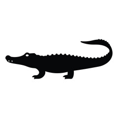 crocodile vector silhouette icon - , ideal for wildlife, safari, and animal-themed illustrations.
