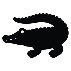 crocodile vector silhouette icon - , ideal for wildlife, safari, and animal-themed illustrations.