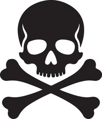 Crossbones and skull death flat vector icon for apps and games