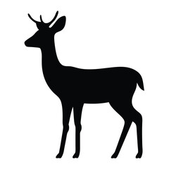 deer vector silhouette icon - , ideal for wildlife, safari, and animal-themed illustrations.