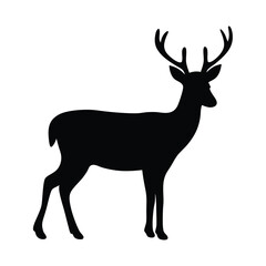 deer vector silhouette icon - , ideal for wildlife, safari, and animal-themed illustrations.