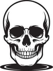 Death skull or human skull flat icon for games and websites