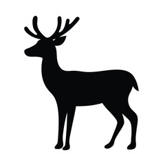 deer vector silhouette icon - , ideal for wildlife, safari, and animal-themed illustrations.