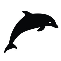 dolphin vector silhouette icon - , ideal for wildlife, safari, and animal-themed illustrations.