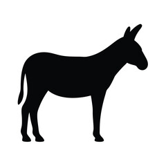 donkey vector silhouette icon - , ideal for wildlife, safari, and animal-themed illustrations.