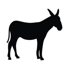 donkey vector silhouette icon - , ideal for wildlife, safari, and animal-themed illustrations.