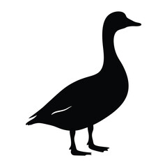 duck vector silhouette icon - , ideal for wildlife, safari, and animal-themed illustrations.