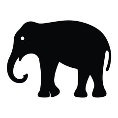 elephant vector silhouette icon - , ideal for wildlife, safari, and animal-themed illustrations.