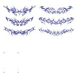  Decorative Vector Pack with Futuristic Tribal - Perfect for body art, digital illustrations, and design inspiration.