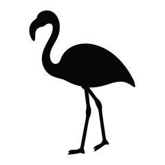 flamingo vector silhouette icon - , ideal for wildlife, safari, and animal-themed illustrations.