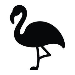 flamingo vector silhouette icon - , ideal for wildlife, safari, and animal-themed illustrations.