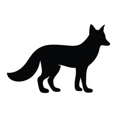 fox vector silhouette icon - , ideal for wildlife, safari, and animal-themed illustrations.