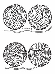 Many different bright yarns using minimal line drawing.eps