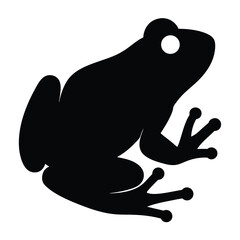 frog vector silhouette icon - , ideal for wildlife, safari, and animal-themed illustrations.