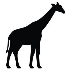 giraffe vector silhouette icon - , ideal for wildlife, safari, and animal-themed illustrations.