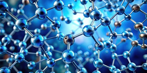 Atomic molecules under microscope showing covalent bonds and molecular structure , molecular components, medical research