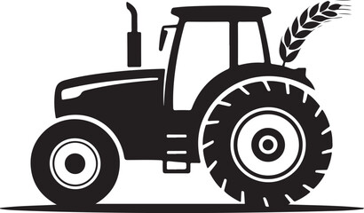Tractor vector icon. Pictogram tractor, side view