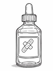 medicine bottle glass abstract line art concept.eps
