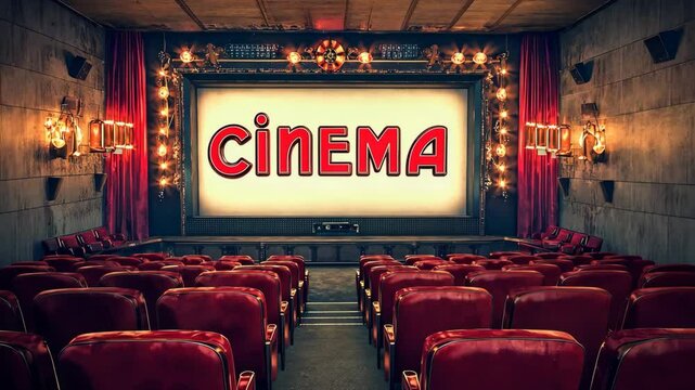 Cinema Text in Vintage Cinema Hall/ビンテージ映画館のシネマテキスト2
