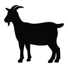 goat vector silhouette icon - , ideal for wildlife, safari, and animal-themed illustrations.