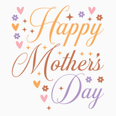 Happy Mothers Day Retro SVG T shirt Design Sublimation