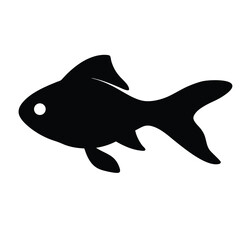 goldfish vector silhouette icon - , ideal for wildlife, safari, and animal-themed illustrations.