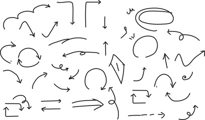 Hand Drawn Arrow Set – Doodle Arrows Collection for Presentation and Design