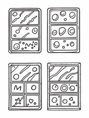 Milk chocolate line art showcasing smooth and intricate curves.eps
