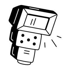 A hand drawn style icon showing a strobe light
