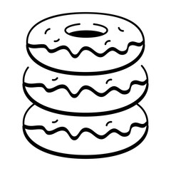 An icon of donut tower designed in sketchy style