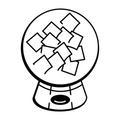 A sketchy style icon illustrating a gumball machine dispenser