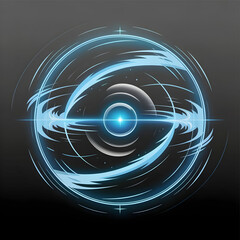An anime-style digital illustration of a circular force field skill icon displaying a layered, translucent shield.