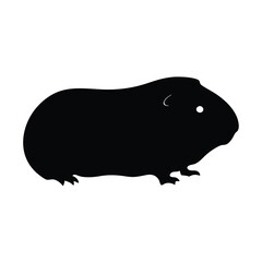 guinea pig vector silhouette icon - , ideal for wildlife, safari, and animal-themed illustrations.