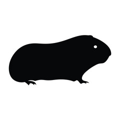 guinea pig vector silhouette icon - , ideal for wildlife, safari, and animal-themed illustrations.