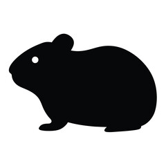 hamster vector silhouette icon - , ideal for wildlife, safari, and animal-themed illustrations.