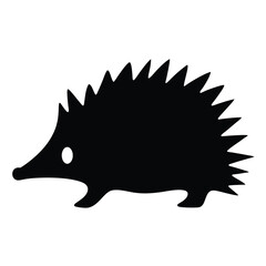 hedgehog vector silhouette icon - , ideal for wildlife, safari, and animal-themed illustrations.