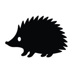 hedgehog vector silhouette icon - , ideal for wildlife, safari, and animal-themed illustrations.